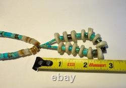 Collier Jacla en turquoise Heishi, fétiche oiseau de Santo Domingo, sculpté à la main, 32.