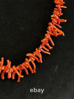 Collier Long en Corail Rouge Naturel des Amérindiens Primitifs 28