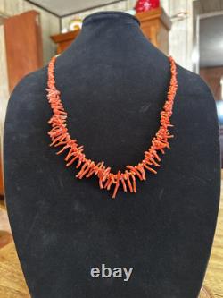 Collier Long en Corail Rouge Naturel des Amérindiens Primitifs 28