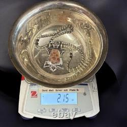 Collier Pendentif Navajo en Argent 925 avec Perles du Désert et Corail Fossilisé, Outils à Main Précoces