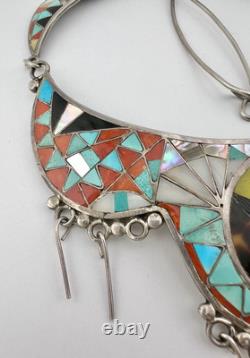 Collier de cou en argent sterling avec aigle Matilda Banteah Zuni RARE Valentino précoce