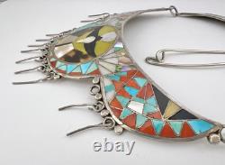 Collier de cou en argent sterling avec aigle Matilda Banteah Zuni RARE Valentino précoce