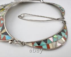 Collier de cou en argent sterling avec aigle Matilda Banteah Zuni RARE Valentino précoce