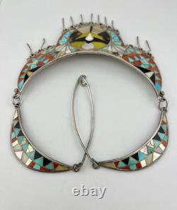 Collier de cou en argent sterling avec aigle Matilda Banteah Zuni RARE Valentino précoce