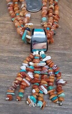 Collier de la famille DELBERT CRESPIN Santo Domingo Multi pierres + Turquoise RARE Grand