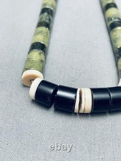 Collier en argent sterling serpentin de Santo Domingo vintage supérieur précoce