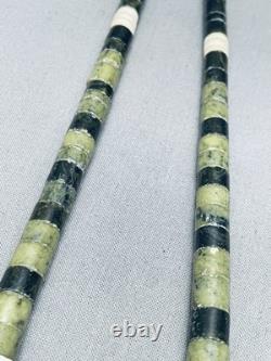 Collier en argent sterling serpentin de Santo Domingo vintage supérieur précoce