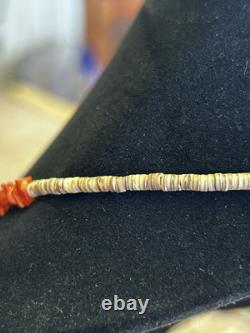 Collier en corail long amérindien ancien en corail rouge naturel 28