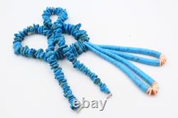 Collier en turquoise Navajo ancien Kewa des années 50 de Santo Domingo, ancien bijou massif