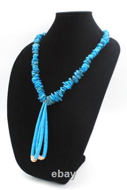 Collier en turquoise Navajo ancien Kewa des années 50 de Santo Domingo, ancien bijou massif