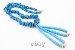 Collier en turquoise Navajo ancien Kewa des années 50 de Santo Domingo, ancien bijou massif