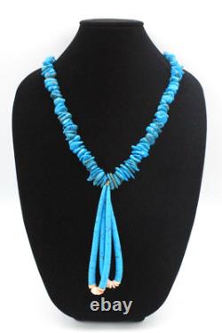 Collier en turquoise Navajo ancien Kewa des années 50 de Santo Domingo, ancien bijou massif