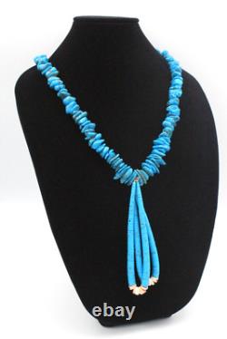 Collier en turquoise Navajo ancien Kewa des années 50 de Santo Domingo, ancien bijou massif