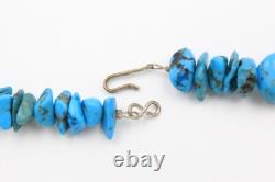 Collier en turquoise Navajo ancien Kewa des années 50 de Santo Domingo, ancien bijou massif
