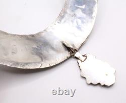 Collier en turquoise, corail et argent sterling de W. Dodson, attr. Navajo ancien