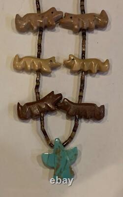 Collier fétiche Zuni du début du 20e siècle taille 27