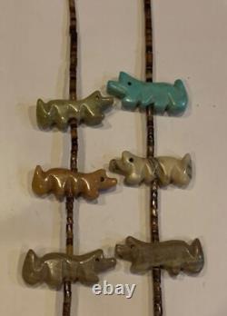 Collier fétiche Zuni du début du 20e siècle taille 27