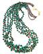 Collier Vintage En Perles Heishi à Cinq Rangs En Turquoise Et Corail Des Premiers Navajos