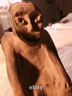 Constructeurs de tertres anciens, statue MISSISSIPPIAN. Garantie ancienne