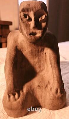 Constructeurs de tertres anciens, statue MISSISSIPPIAN. Garantie ancienne