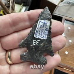 Couteau dart Thebes 2,5 Coshocton Comté de Licking OH Dr. James Snyder Jackson COA