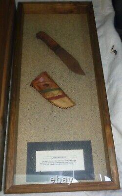 Couteau et fourreau d'arme ancienne des premiers Amérindiens Vintage
