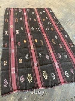 Couverture/Tapis multicolore amérindien tissé à la main fantastique précoce 9'x6