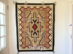 Cristal Navajo Tapis Blanket Native American Old Early