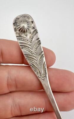 Cuillère en argent coin Navajo en lingot profonde estampée martelée flèche 6 de 1908