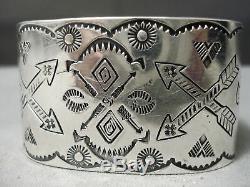 Début Des Années 1900 En Argent Sterling Navajo Vintage Coin Bracelet Old