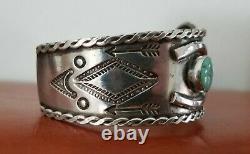 Début Fred Harvey Era Sterling Turquoise Horseshoe Lone Star Cuff (53 Grammes)