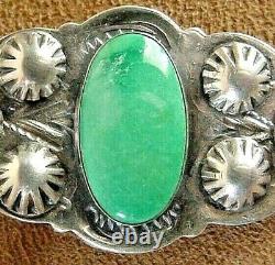 Début Fred Harvey Era Vintage Navajo Sterling Silver Fine Turquoise Pin Brooch