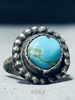 Début Vintage Navajo #8 Turquoise Sterling Silver Anneau Vieux