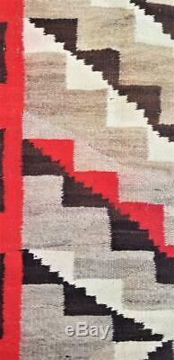 Début Zone Navajo Tapis Blanket Native American Textile Weaving Large 83 X 69