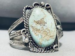 Dépôt anticipé Turquoise! Bracelet vintage en argent sterling Navajo #8