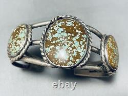 Dépôt anticipé équivaut à rare! Bracelet en argent sterling turquoise Navajo vintage n ° 8