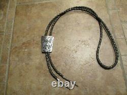 Dynamite Early Tommy Singer (d.) Navajo Sterling Silver Thunderbird Bolo Tie