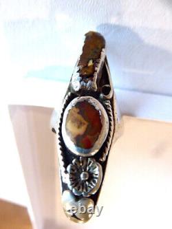 Early 50's Navajo Native American Hand Made Sterling Fire Agate Ladies Ring Sz 7