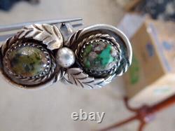 Early 50's Navajo Native American Hand Made Sterling Turquoise Ring Siz 7 Signé