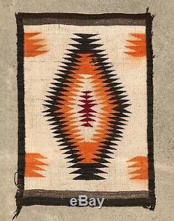Early Antique Navajo Selle Blanket Rug Native American C 1910 1920 40 X 28