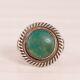 Early Fred Harvey Sterling Argent Vert Turquoise Timbre Latéral Taille De La Bague 7.5
