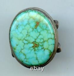Early Harvey Era Spiderweb Turquoise Old Pawn Navajo Sterling Sz 6 Ring