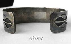 Early Navajo Old Pawn Lingot Argent Vert Turquoise Superposition Bracelet Fred Harvey