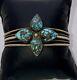 Early Navajo Qualité Turquoise Et Bracelet De Cuff Argent Sterling