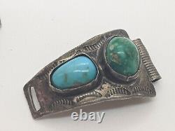 Early Navajo Sterling Green Turquoise Montre Accents