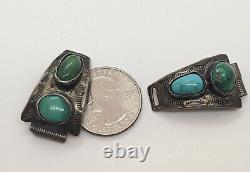 Early Navajo Sterling Green Turquoise Montre Accents