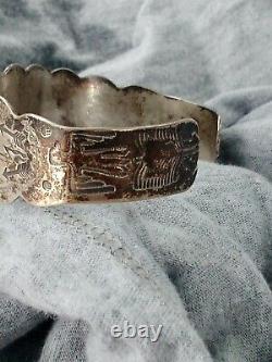 Early Navajo Sterling Old Pawn Bracelet Beau Design