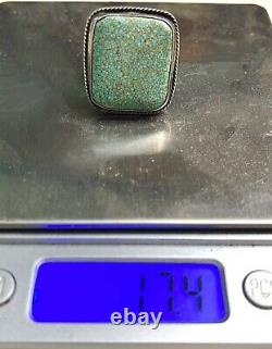 Early Navajo Turquoise Anneau, 17,4 Grammes De Pierre De Valeur Taille 10ish