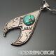 Early Ric Charlie Navajo Argent 925 Tufa Cast Turquoise Eagles Avec Chaine