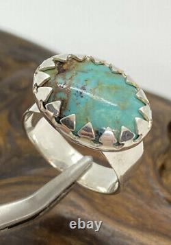 Early Ultra Rare Carolyn Pollack Relios Argent Sterling Turquoise Taille De Bague 8